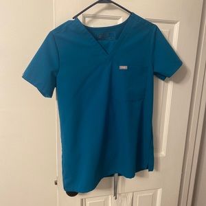 Figs Scrub top pacific blue